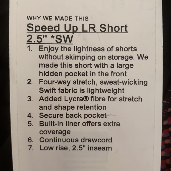 Lululemon Seawheeze 2020 Speed Up Shorts - Picture 3 of 3